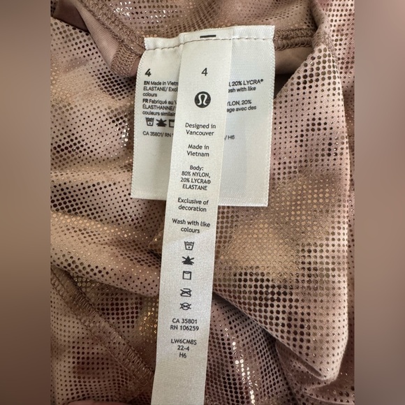 NWT Lululemon Align High-Rise Crop 23" Shine Diamond Dye Cacao Diffuse Dot Foil - Picture 13 of 15